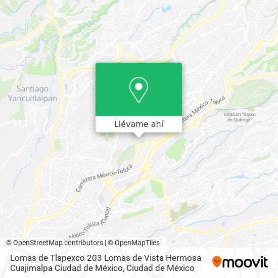 Mapa de Lomas de Tlapexco 203  Lomas de Vista Hermosa  Cuajimalpa  Ciudad de México