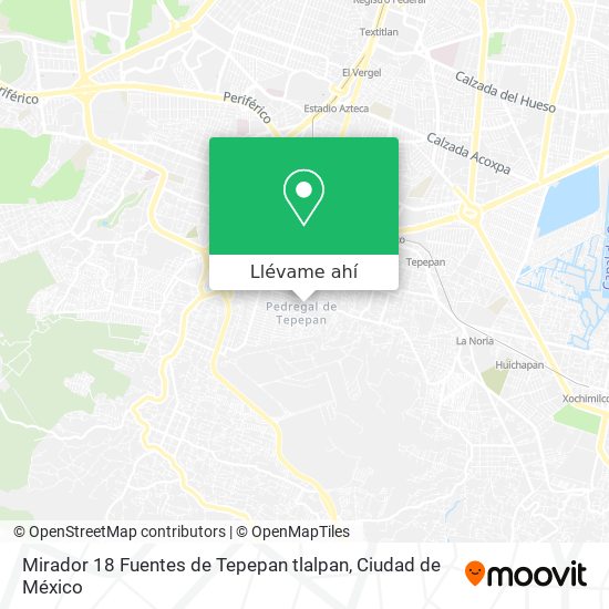 Mapa de Mirador 18  Fuentes de Tepepan  tlalpan