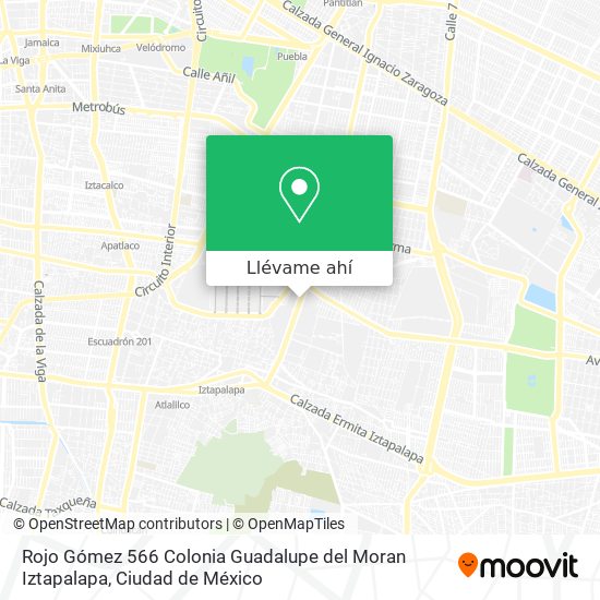 Mapa de Rojo Gómez 566 Colonia Guadalupe del Moran  Iztapalapa