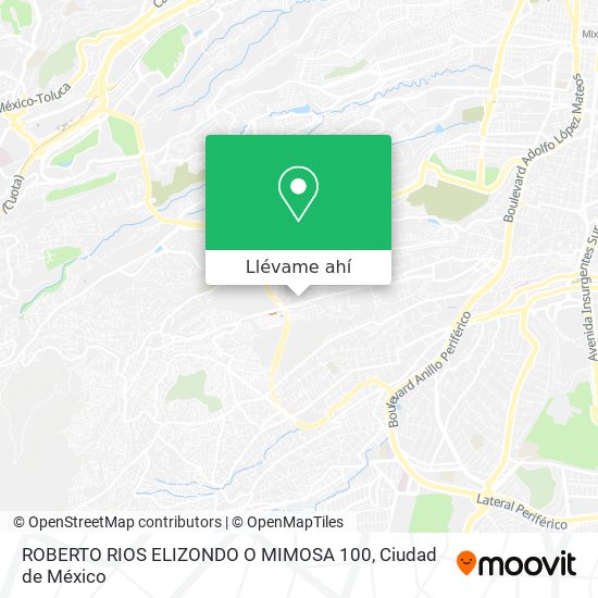 Mapa de ROBERTO RIOS ELIZONDO O MIMOSA 100