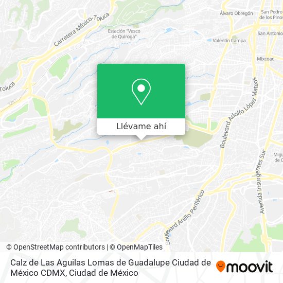 Mapa de Calz de Las Aguilas  Lomas de Guadalupe  Ciudad de México  CDMX