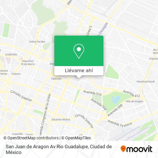 Mapa de San Juan de Aragon Av  Rio Guadalupe