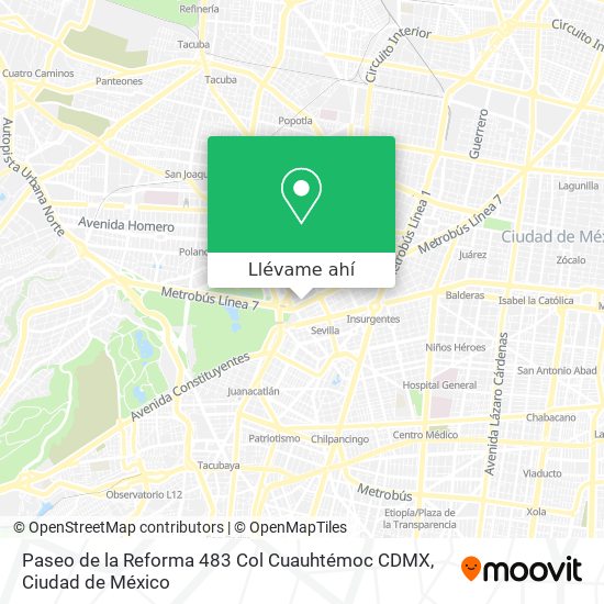 Mapa de Paseo de la Reforma 483  Col  Cuauhtémoc  CDMX