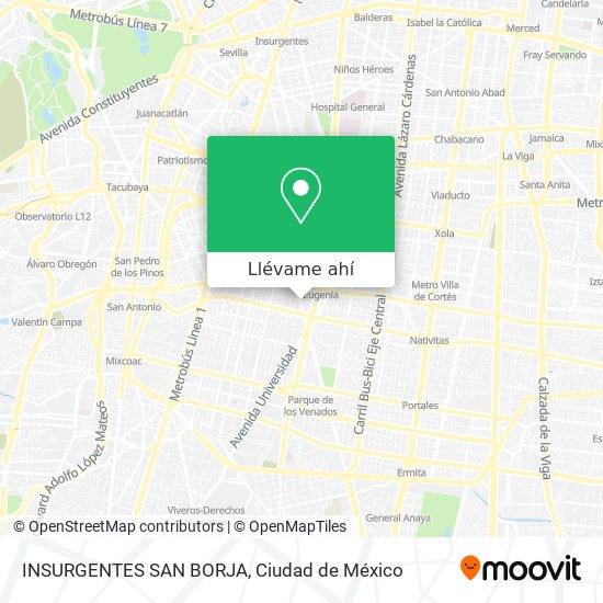 Mapa de INSURGENTES SAN BORJA