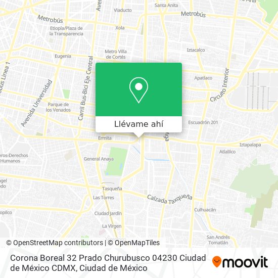 Mapa de Corona Boreal 32  Prado Churubusco  04230 Ciudad de México  CDMX