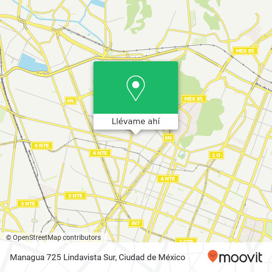 Mapa de Managua 725 Lindavista Sur