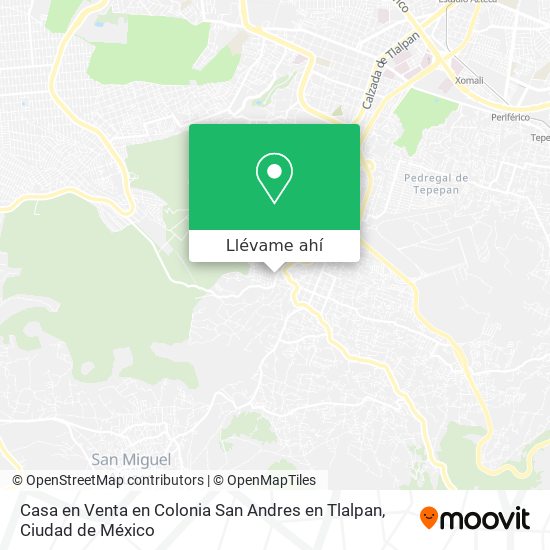 Mapa de Casa en Venta en Colonia San Andres en Tlalpan