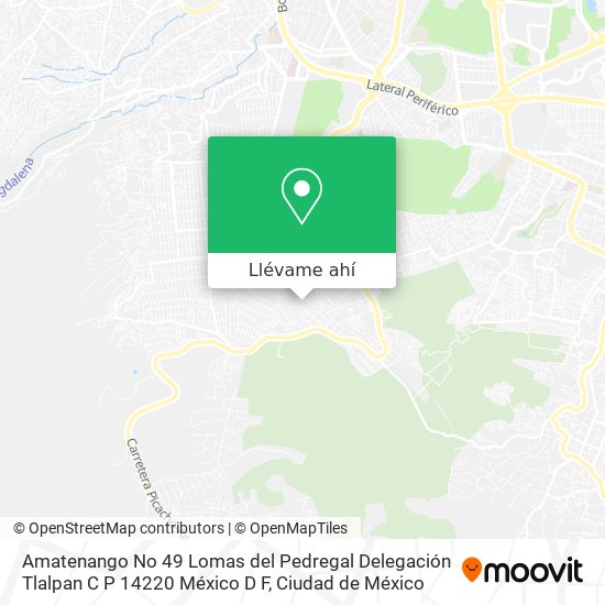Mapa de Amatenango No  49  Lomas del Pedregal  Delegación Tlalpan C  P  14220 México D  F