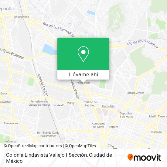 Mapa de Colonia Lindavista Vallejo I Sección