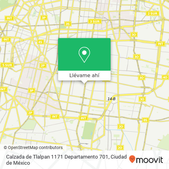 Mapa de Calzada de Tlalpan 1171  Departamento 701