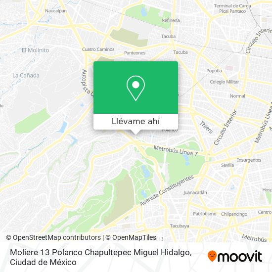 Mapa de Moliere 13  Polanco Chapultepec  Miguel Hidalgo