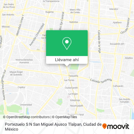 Mapa de Portezuelo  S N  San Miguel Ajusco  Tlalpan