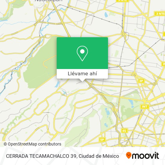 Mapa de CERRADA TECAMACHALCO 39