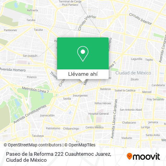 Cómo llegar a Paseo de la Reforma 222 Cuauhtemoc Juarez en Azcapotzalco en  Autobús o Metro?