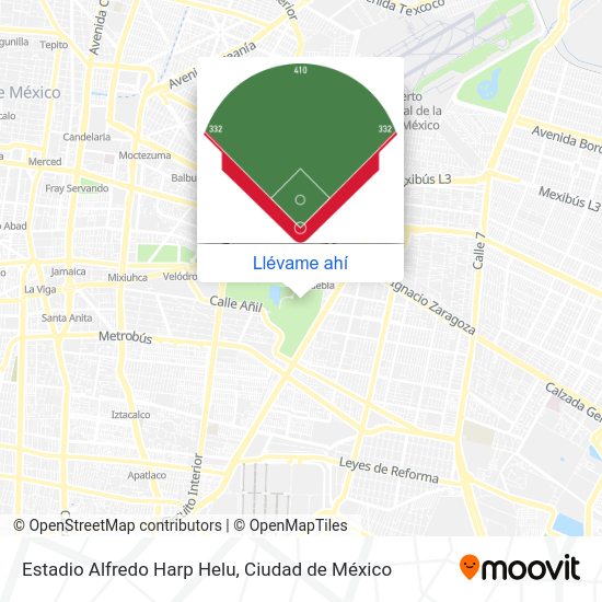 ¿Cómo llegar a Estadio Alfredo Harp Helu en Cuauhtémoc en Autobús o Metro?