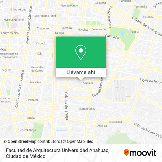 Mapa de Facultad de Arquitectura Universidad Anahuac