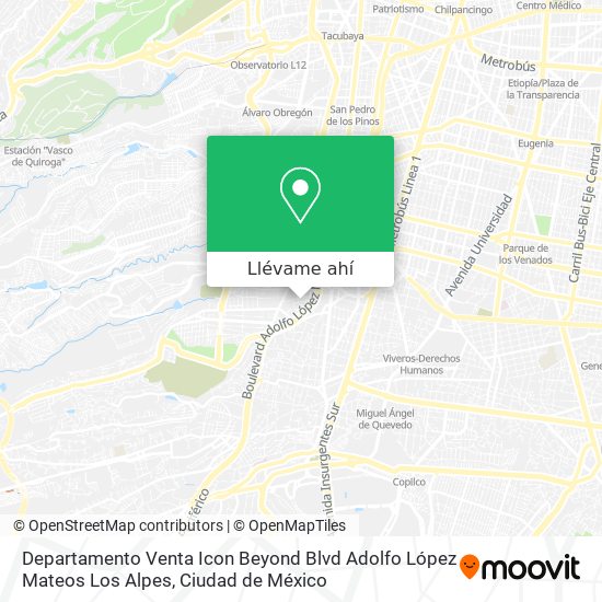 Mapa de Departamento Venta Icon Beyond  Blvd Adolfo López Mateos  Los Alpes