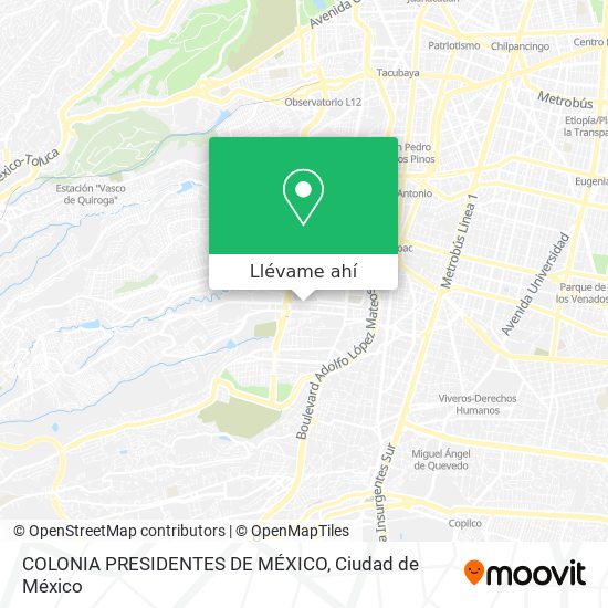 Mapa de COLONIA PRESIDENTES DE MÉXICO