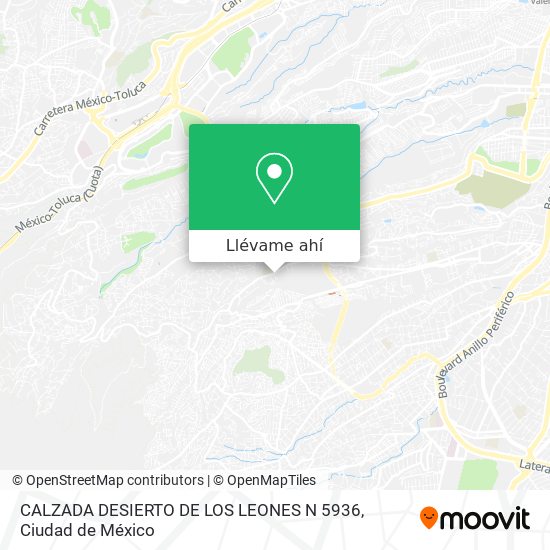 Cómo llegar a CALZADA DESIERTO DE LOS LEONES N 5936 en Huixquilucan en  Autobús o Metro?