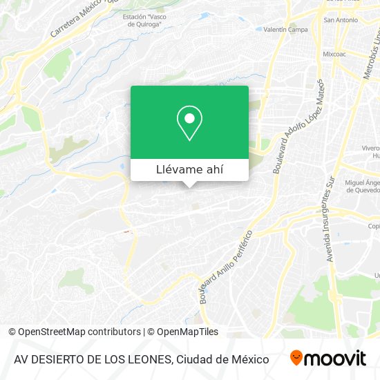 Mapa de AV DESIERTO DE LOS LEONES