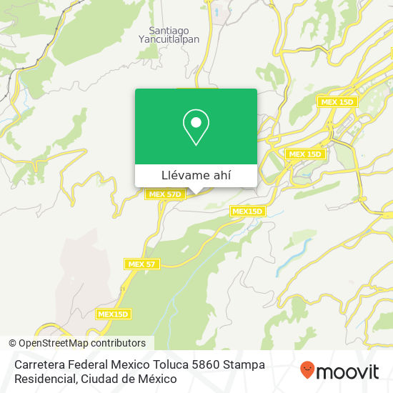 Mapa de Carretera Federal Mexico Toluca 5860 Stampa Residencial