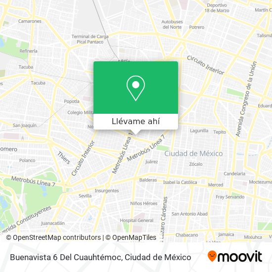 Mapa de Buenavista  6  Del  Cuauhtémoc