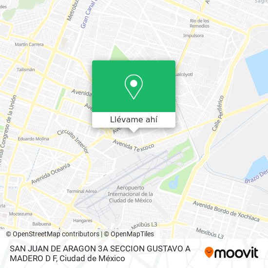 Mapa de SAN JUAN DE ARAGON  3A  SECCION  GUSTAVO A  MADERO  D F