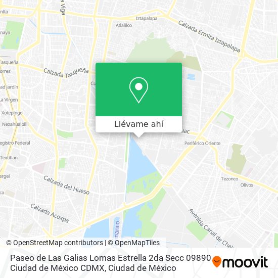 Mapa de Paseo de Las Galias  Lomas Estrella 2da Secc  09890 Ciudad de México  CDMX