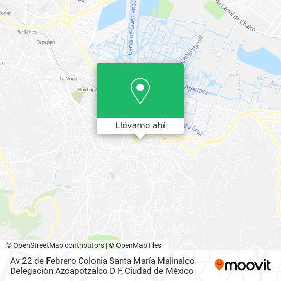 Mapa de Av  22 de Febrero  Colonia Santa María Malinalco  Delegación Azcapotzalco  D F