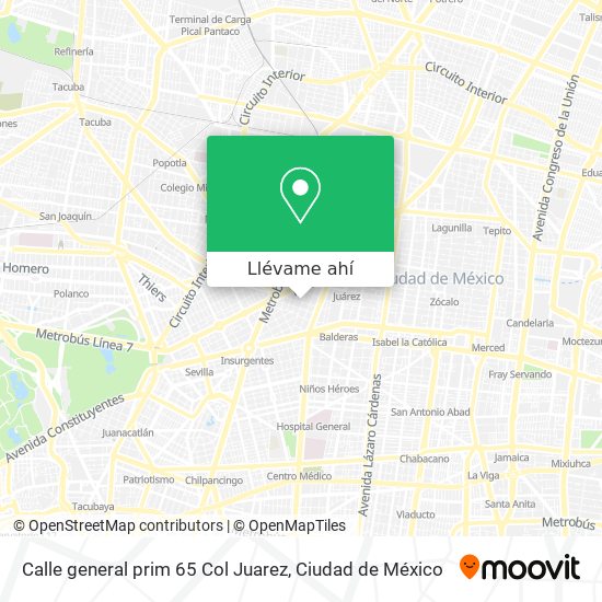 Mapa de Calle general prim 65  Col  Juarez