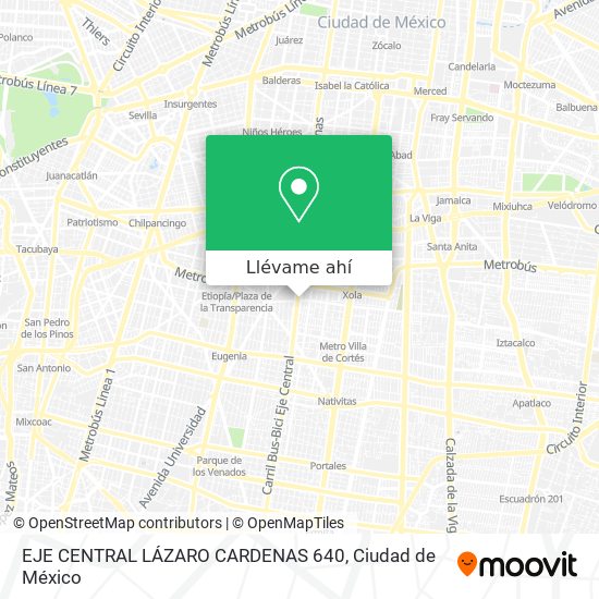 Mapa de EJE CENTRAL LÁZARO CARDENAS 640