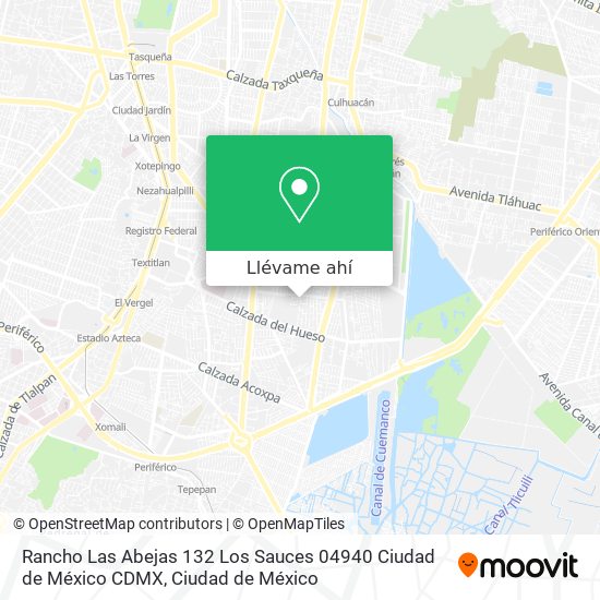 Mapa de Rancho Las Abejas 132   Los Sauces  04940 Ciudad de México  CDMX