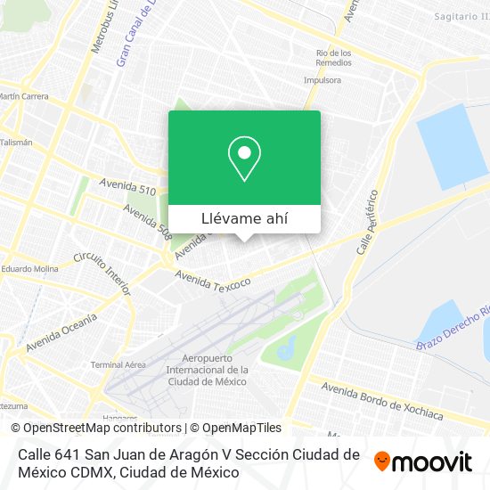 Mapa de Calle 641  San Juan de Aragón V Sección  Ciudad de México  CDMX