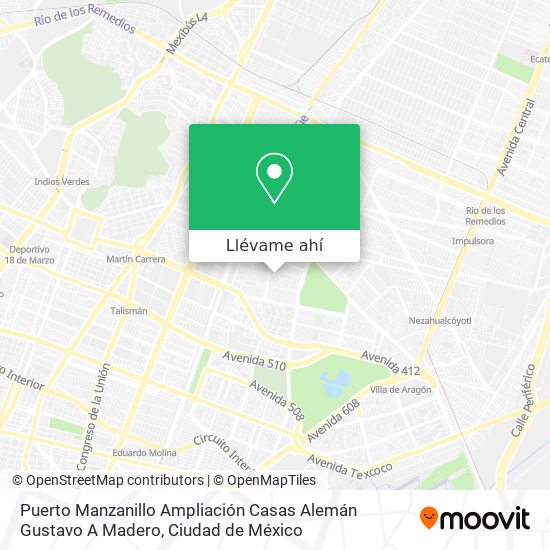 Cómo llegar a Puerto Manzanillo Ampliación Casas Alemán Gustavo A Madero en  Gustavo A. Madero en Autobús o Metro?