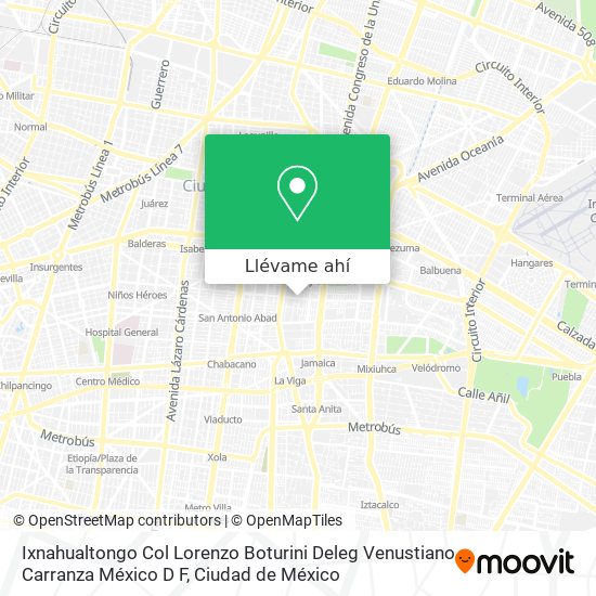 Mapa de Ixnahualtongo  Col  Lorenzo Boturini  Deleg  Venustiano Carranza  México D F