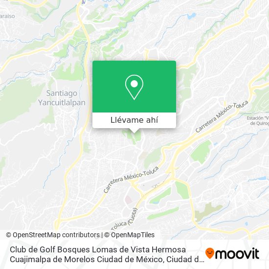 Cómo llegar a Club de Golf Bosques Lomas de Vista Hermosa Cuajimalpa de  Morelos Ciudad de México en Naucalpan De Juárez en Autobús o Metro?