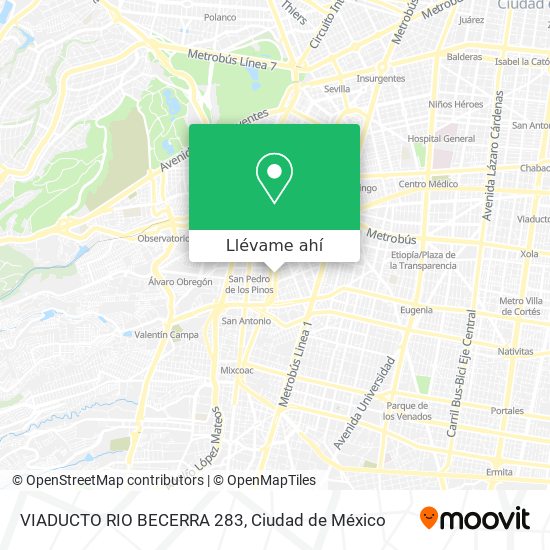 Mapa de VIADUCTO RIO BECERRA 283