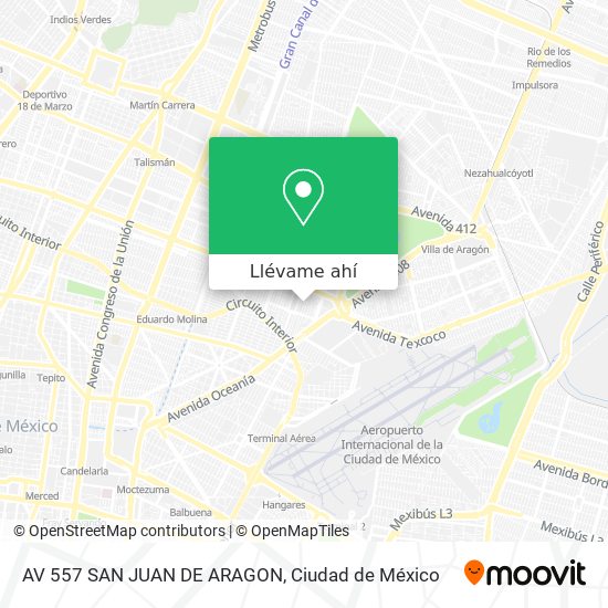 Mapa de AV 557  SAN JUAN DE ARAGON