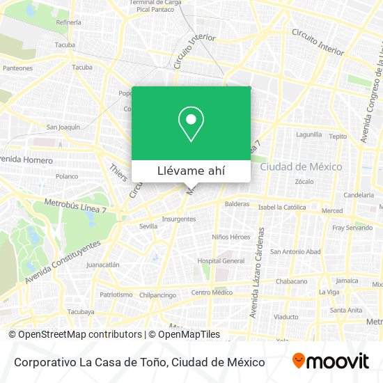 Mapa de Corporativo La Casa de Toño