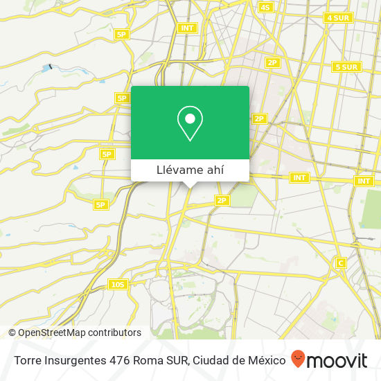 Mapa de Torre Insurgentes 476   Roma SUR