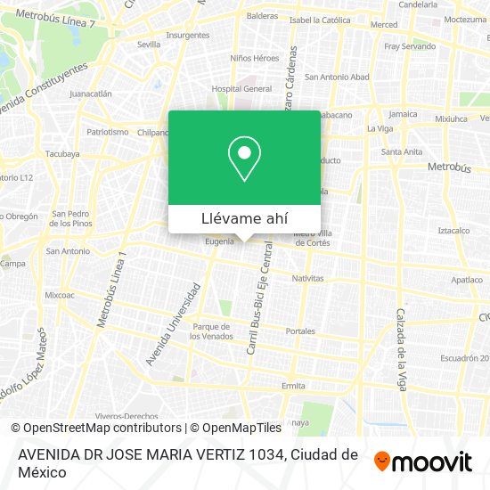 Mapa de AVENIDA DR  JOSE MARIA VERTIZ 1034