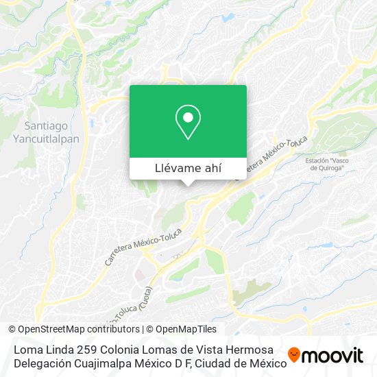 Mapa de Loma Linda 259  Colonia Lomas de Vista Hermosa  Delegación Cuajimalpa  México D F