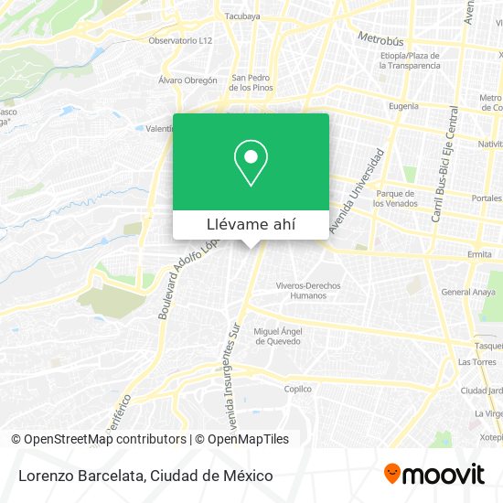 Mapa de Lorenzo Barcelata