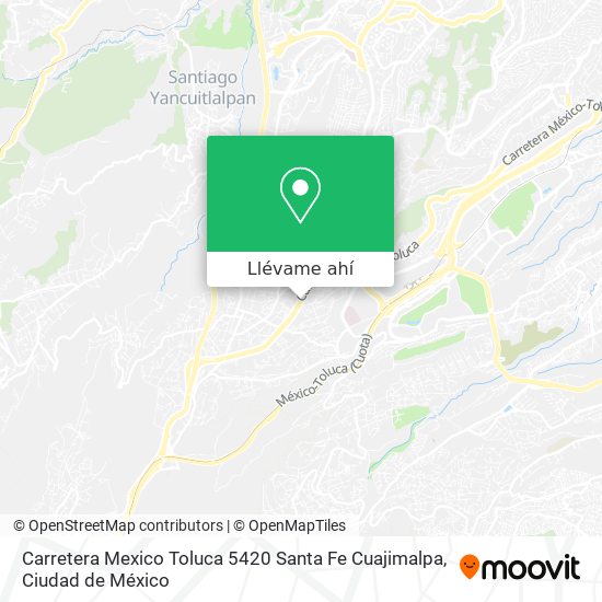 Mapa de Carretera Mexico Toluca 5420   Santa Fe  Cuajimalpa