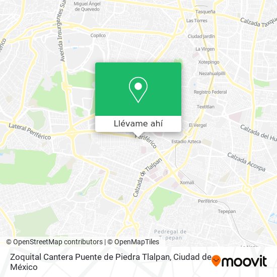 Mapa de Zoquital  Cantera Puente de Piedra  Tlalpan