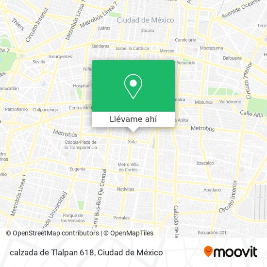 Mapa de calzada de Tlalpan 618