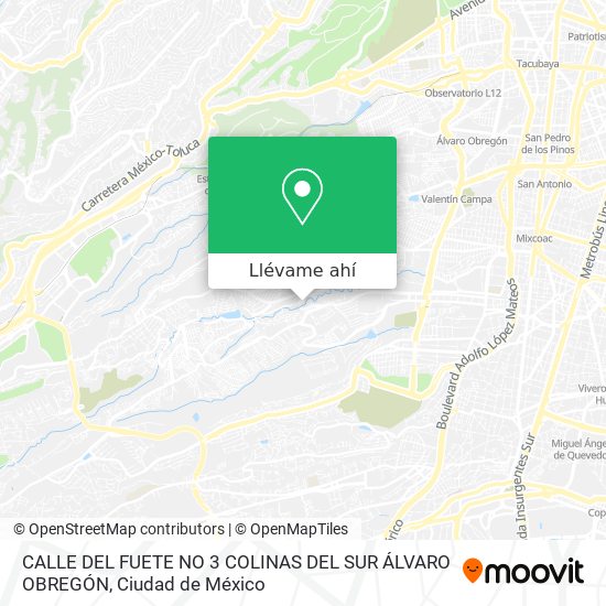 Mapa de CALLE DEL FUETE NO  3  COLINAS DEL SUR  ÁLVARO OBREGÓN