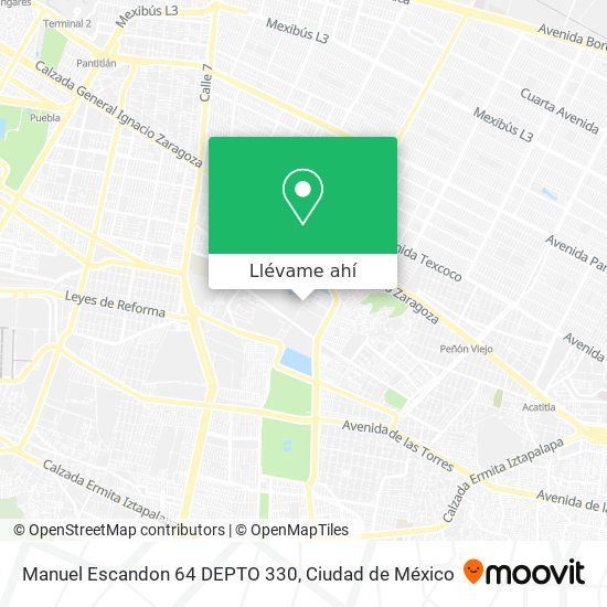 Mapa de Manuel Escandon  64 DEPTO 330