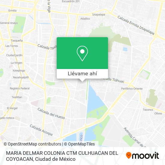 Mapa de MARIA DELMAR COLONIA CTM CULHUACAN DEL  COYOACAN