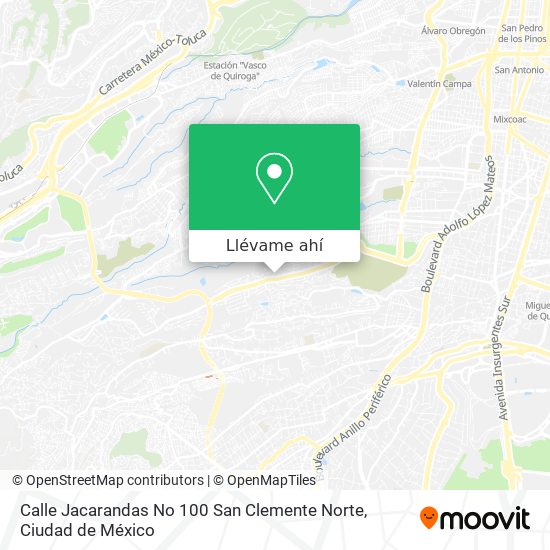 Mapa de Calle Jacarandas No  100   San Clemente Norte